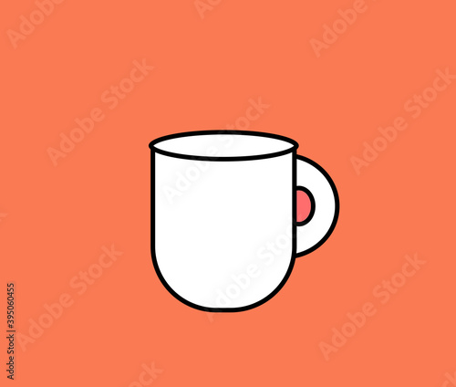 white cup on orange background