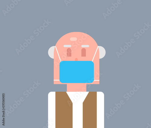 older man with face mask