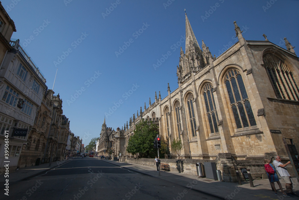 The University Church of St Mary the Virgin on the Oxford High Street in the UK