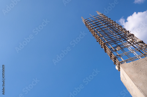 concrete column with steel reinforcement