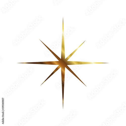 star of 8 points gold style icon vector design