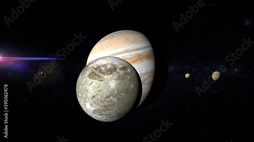 jupiter moon ganymede 3d rendering illustration photo