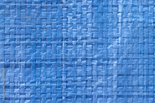 Blue tarp texture close-up. Tarp pattern