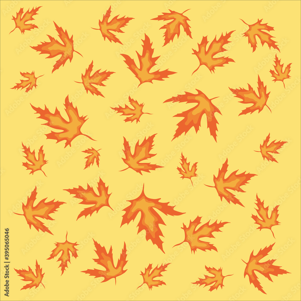 set of orange maple leaves. fall leaf pattern set of orange maple leaves. fall leaf pattern