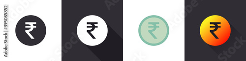 Indian rupees icons. Sign of the Indian rupees. Money symbols. Money icon concept. Flat icons in a different style. Vector illustration