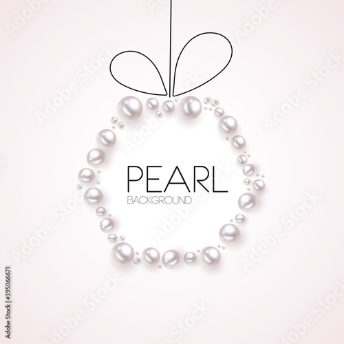 Isolated realistic Pearls trapezoid shape