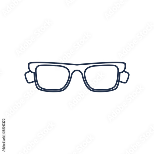 glasses icon, line style on white background