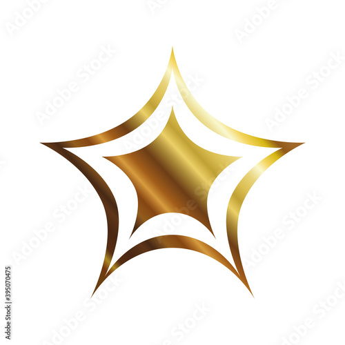 star of 5 points gold style icon vector design