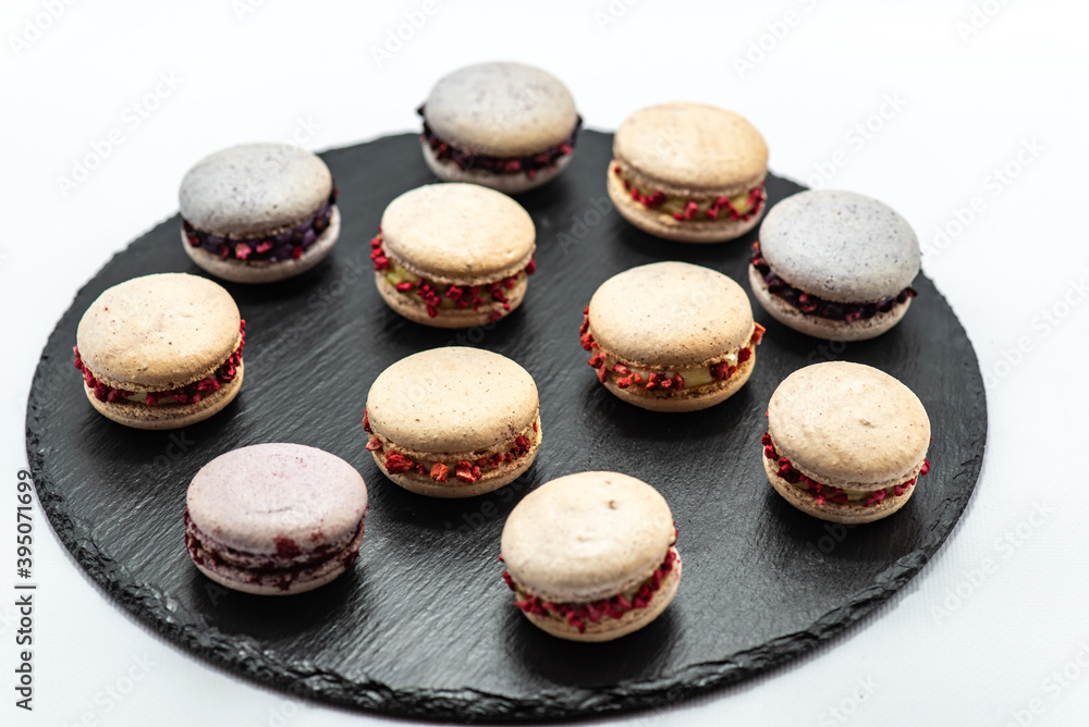 Delicious macaroons for a gift for a wedding or anniversary celebration. Sweet set. Delicious macaroons for a gift for a wedding or anniversary celebration. Sweet set.
