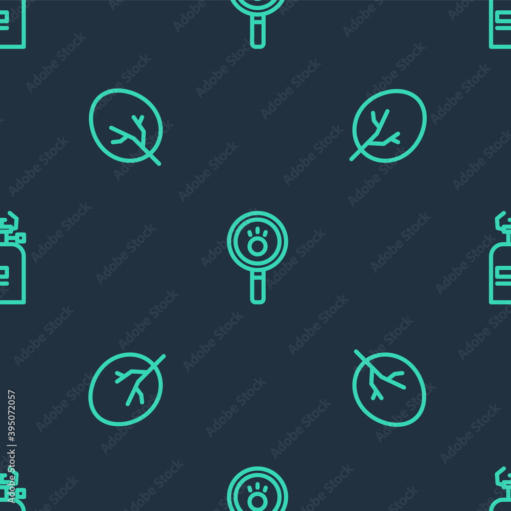Set line Paw search, Tree and Camping gas stove on seamless pattern. Vector. Set line Paw search, Tree and Camping gas stove on seamless pattern. Vector.