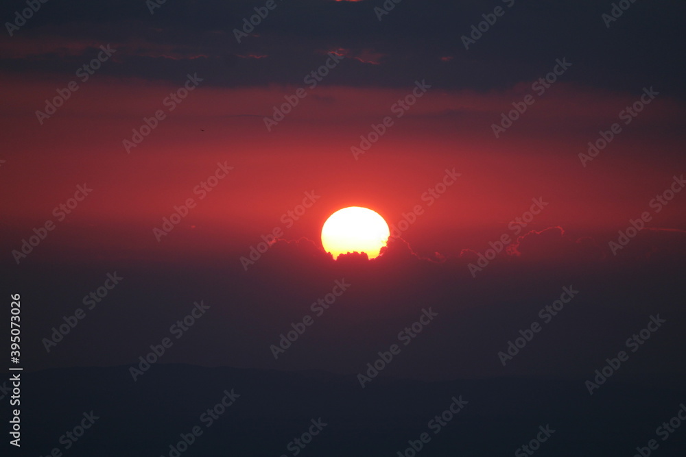 Fototapeta premium sunset over the mountains