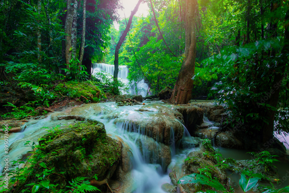 Huay mae khamin waterfall at Kanchanaburi in Thailand Huay mae khamin waterfall at Kanchanaburi in Thailand