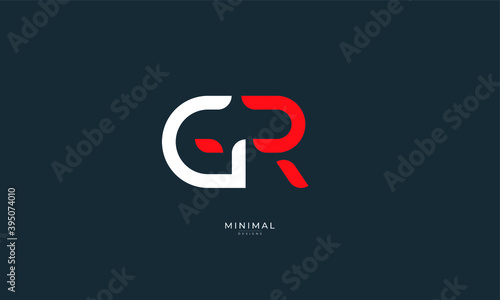 Alphabet letter icon logo GR