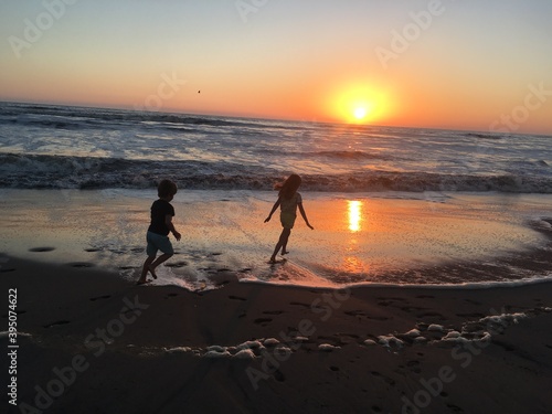 Sunset on the beach in Chile