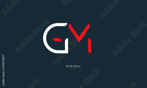Alphabet letter icon logo GM
