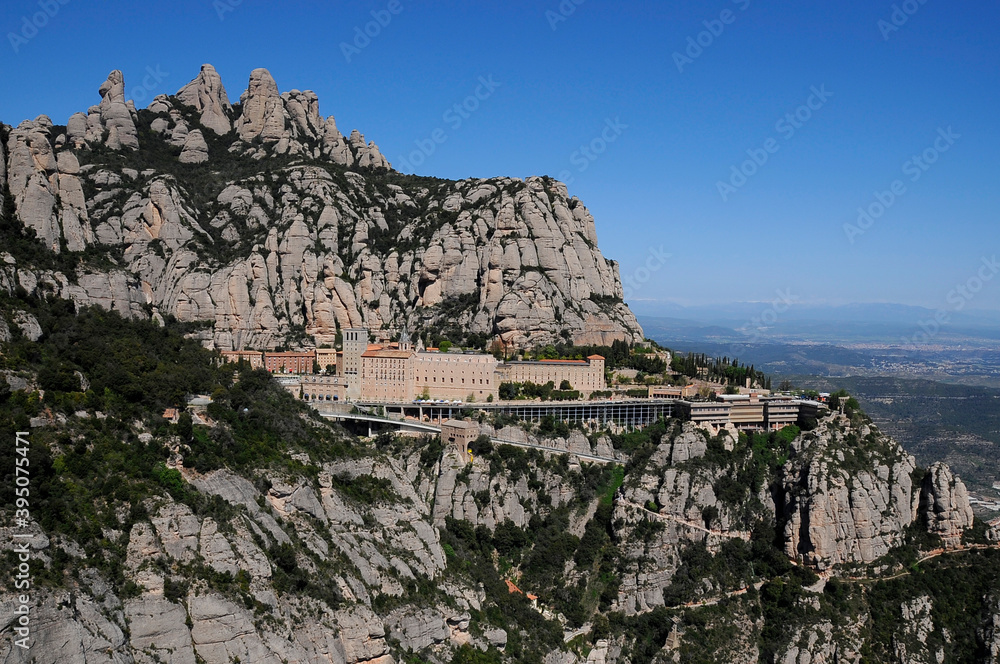 View of the Monastery of Montserrat in Catalonia, near Barcelona View of the Monastery of Montserrat in Catalonia, near Barcelona