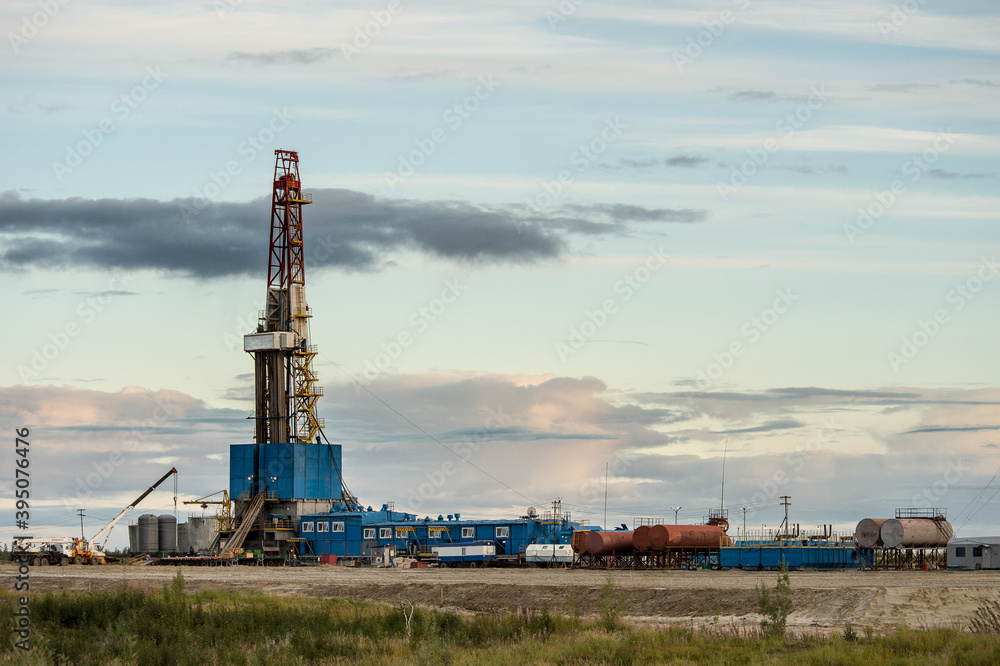 drilling platform in winter in the tundra drilling platform in winter in the tundra