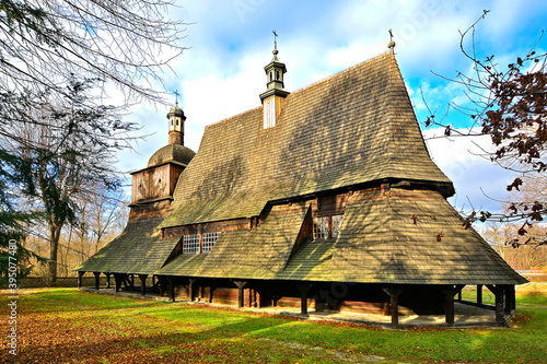 Wooden church from XVI Century in Sekowa near Gorlice, Low Beskid (Beskid Niski), Poland