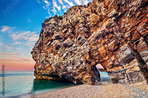 Tableau sur toile Mylopotamos beach, close to Tsangarada village, Pelion mountain, Magnessia, Thessaly, Greece