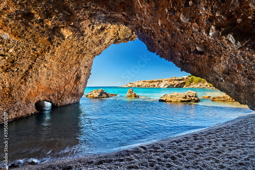 Staousa "cavebeach", Kalo Nero village, Sitia municipality, Lassithi, Crete, Greece.