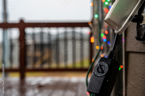 Photography Outdoor timer and GCFI outlet with cover