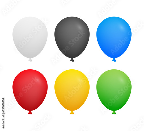 Bunch of balloons in cartoon flat style