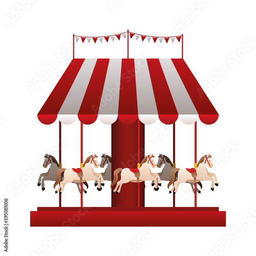 merry christmas carousel vector design