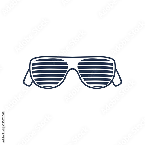 glasses with stripes icon, line style on white background