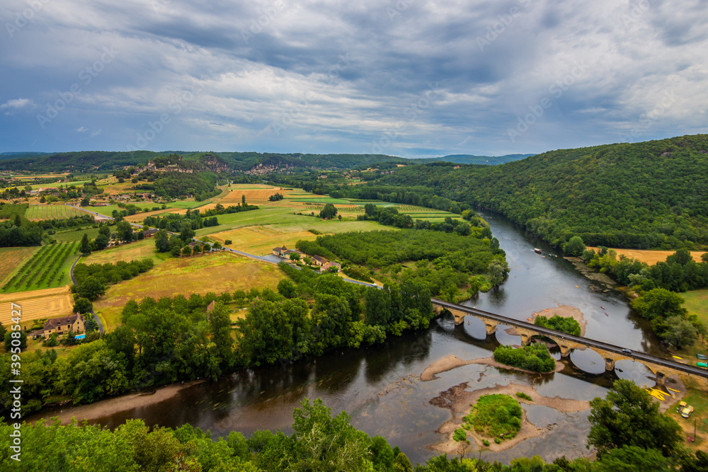 View over the Dordogne River from an old castle