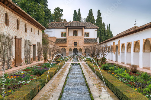  Patio de la Acequia in Generalife, Granada, Spain © borisb17