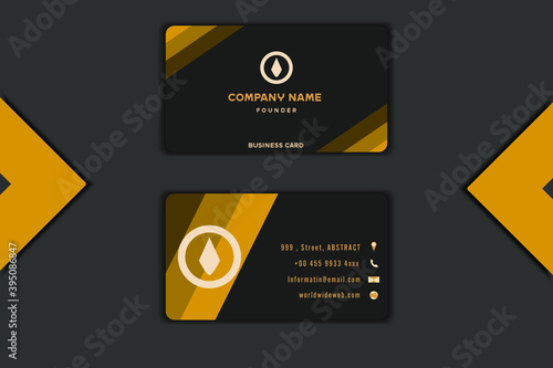 shadow gold shape in gradient business card. template founder  business name. texture and shadow. design card. design by esp10.