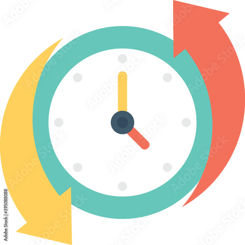 
Clockwise Flat Vector Icon 
