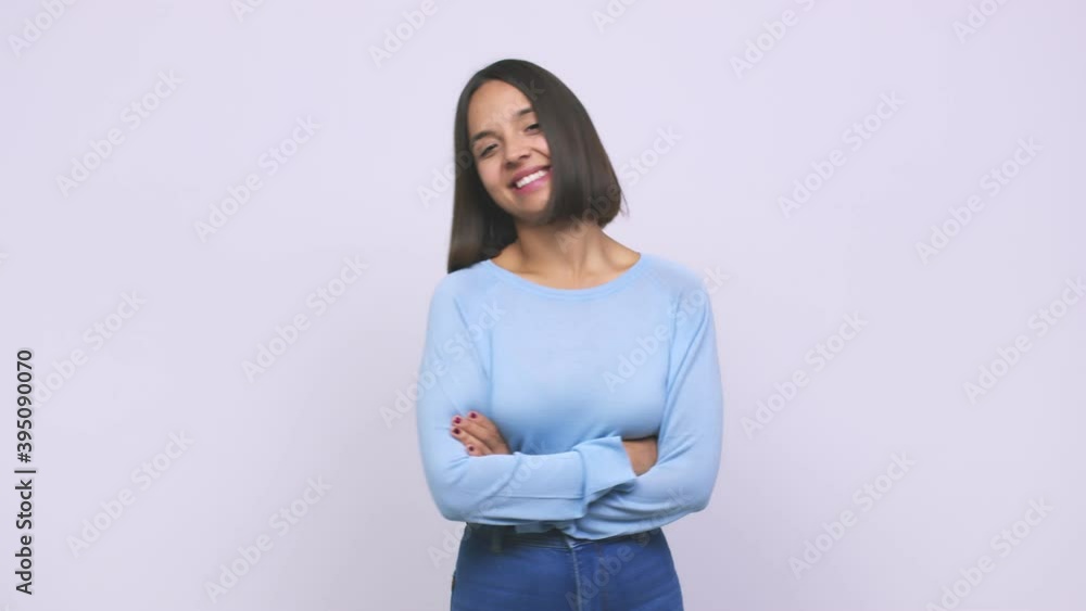 Young mixed race woman laughing and having fun Young mixed race woman laughing and having fun