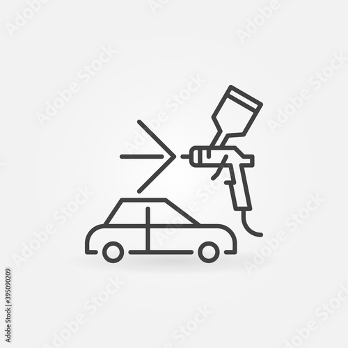 Vector Auto Body Painting thin line concept icon or design element