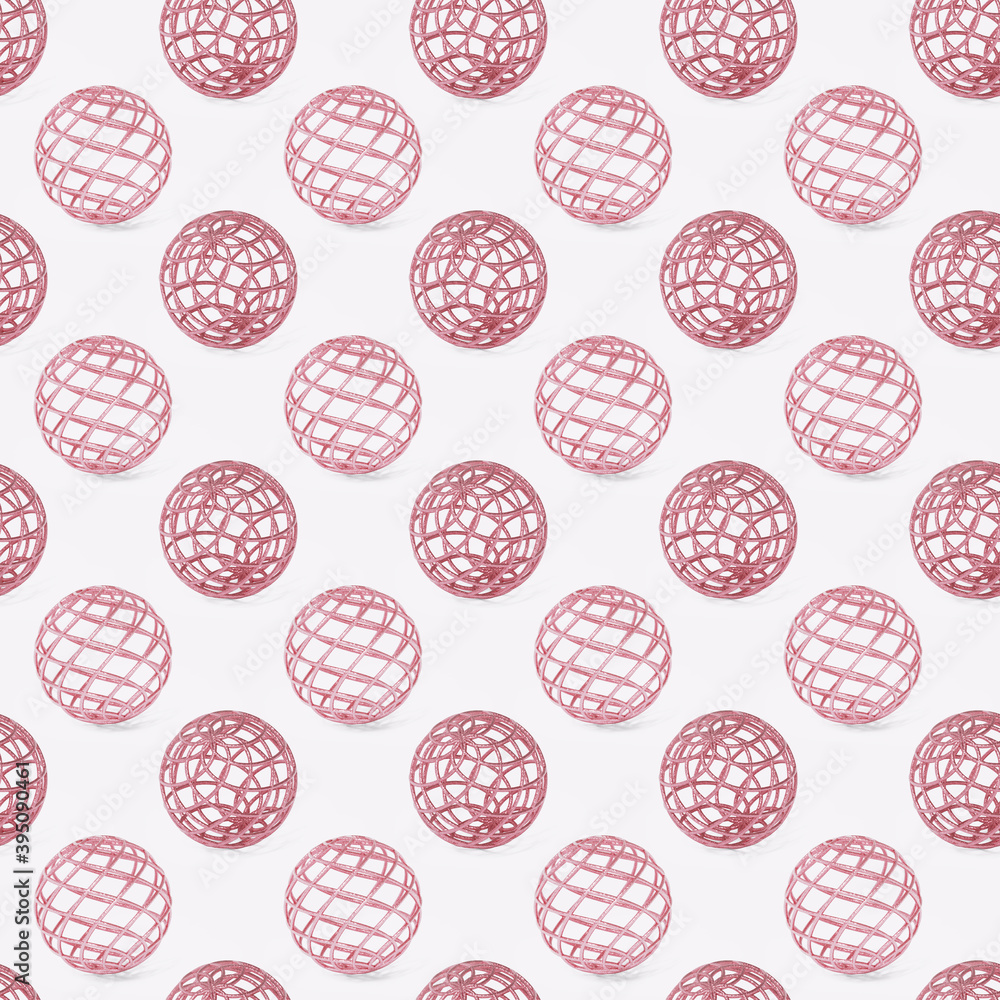 Seamless Christmas pattern with balls on light background, 3d rendering Seamless Christmas pattern with balls on light background, 3d rendering