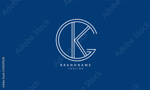 Alphabet letters Initials Monogram logo GK, KG, G and K