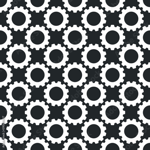 Vector Cog Wheel seamless modern geometric pattern or background