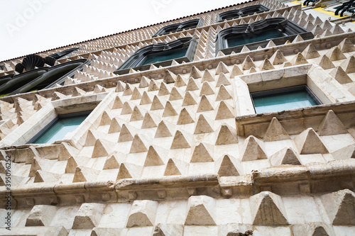 interesting wall of a building in capital of Portugal Lisbon