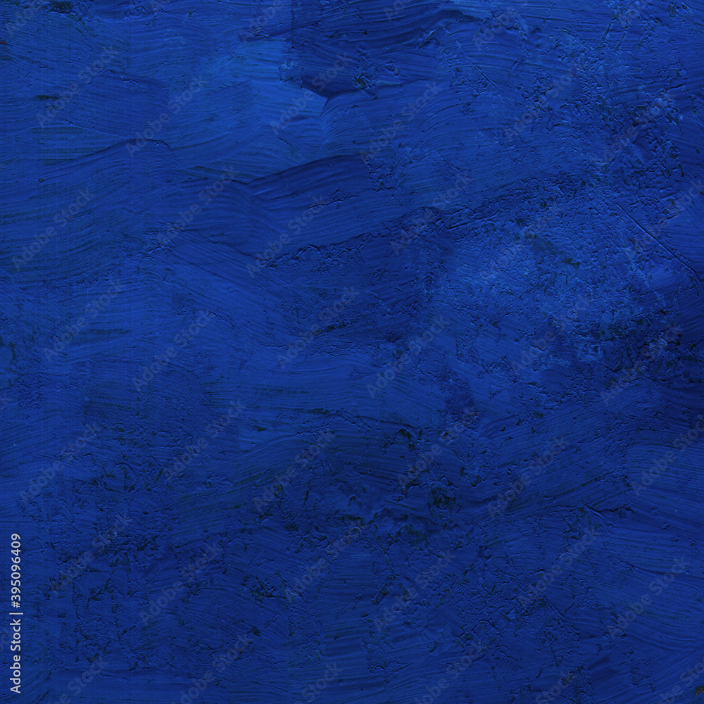 Blue square paint raster background. brash strokes texture. Hand drawn splashes