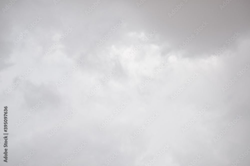 Obraz premium Blue sky with puffy white clouds.