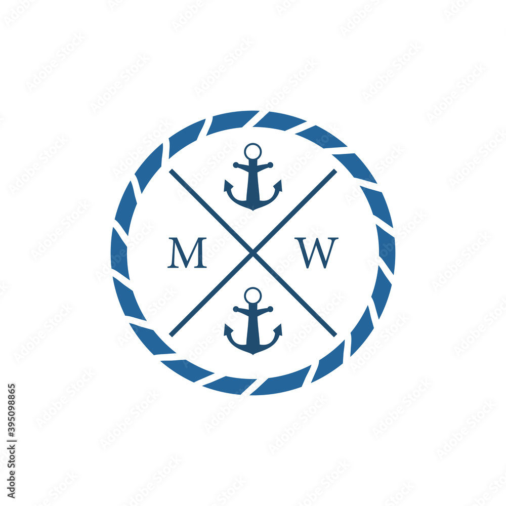 nautical anchors in seal stamp vector design nautical anchors in seal stamp vector design