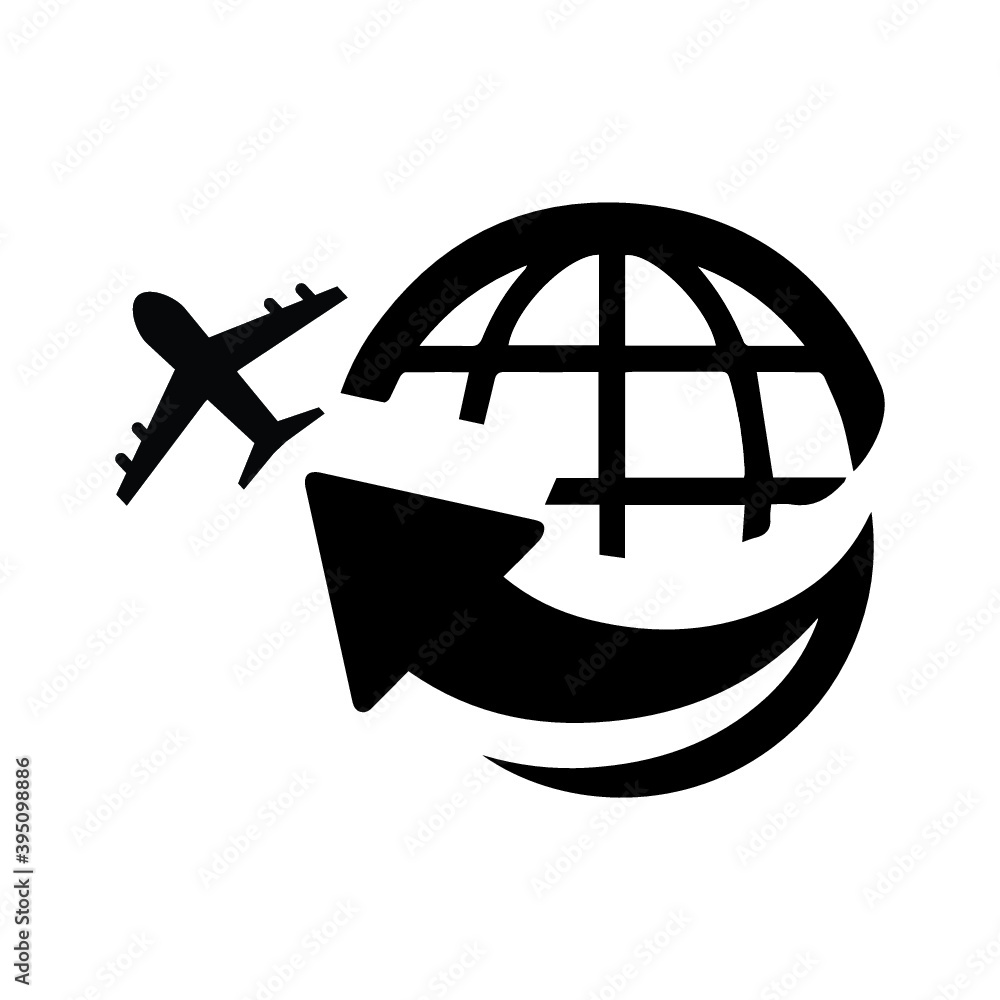 around the world. globe world plane suitcase sky around the world. globe world plane suitcase sky