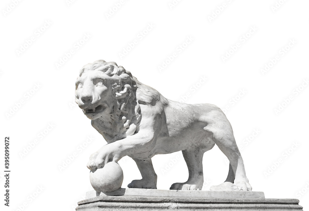 lion sculpture architecture old town Odessa isolated
