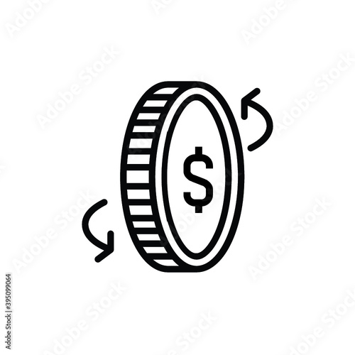 Money. Line Icon Vector. Payment system. Coins and Dollar cent Sign isolated on white background. Flat design style. Business concept.