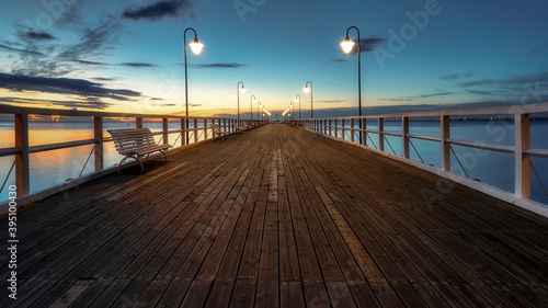 Fototapeta Naklejka Na Ścianę i Meble -  The Baltic Sea, Gdynia Orłowo, Poland, a popular pier for walks