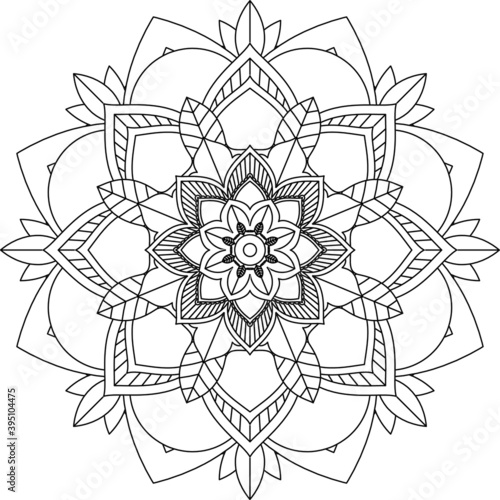 Mandala coloring book featuring simple Mehndi flower patterns, perfect for beginners, seniors, children; ethnic Indian-style designs.
