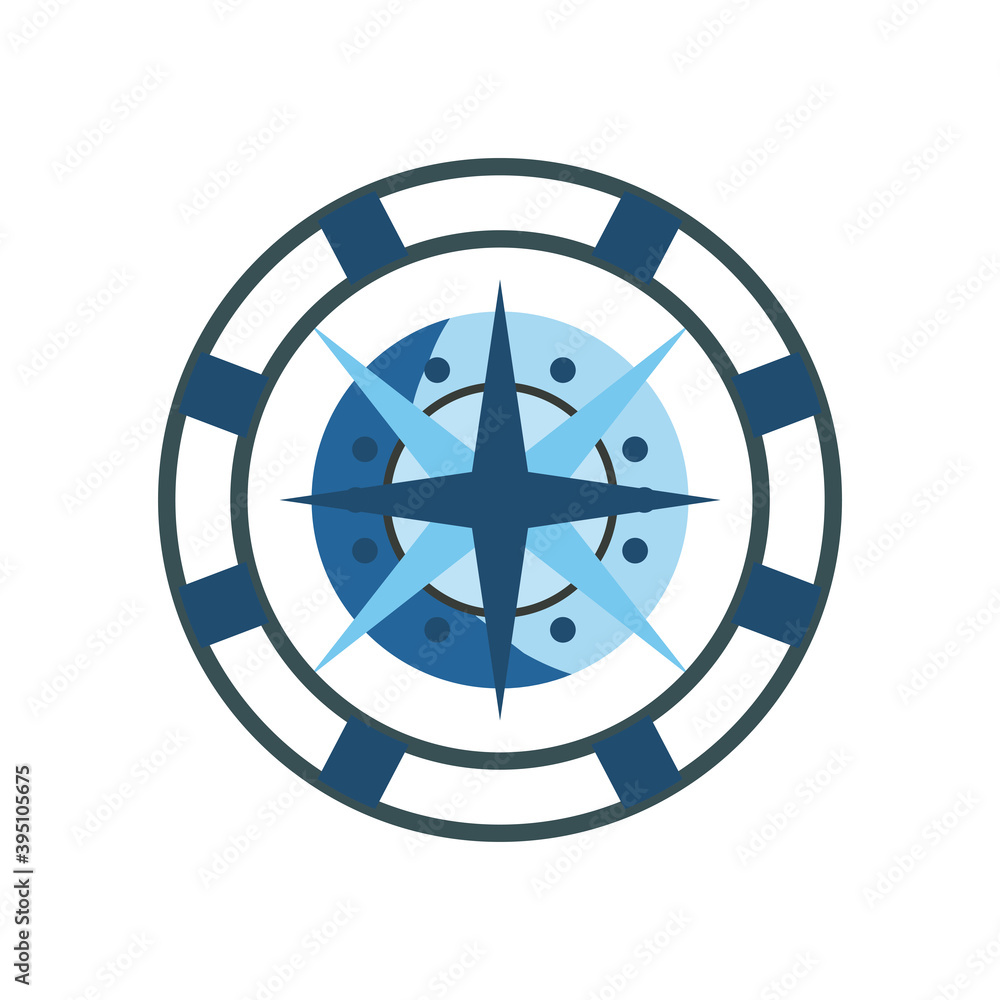 nautical compass in seal stamp vector design nautical compass in seal stamp vector design