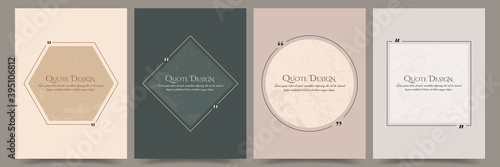 Vector illustration. Quote box frame set. Vintage ancient concept. Grunge, marbled textured shapes. Graphic design elements for social media, poster, cover, flyer, gift card, invitation, promotion
