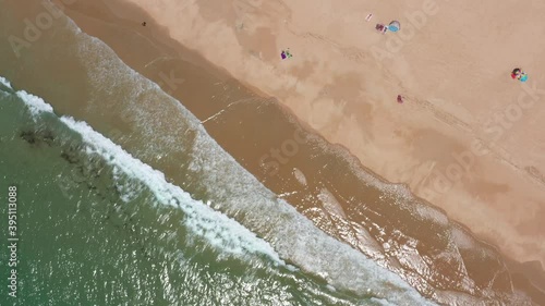 Top views of a wholesome beach in Conil de la Frontera, Andalusia in summer
