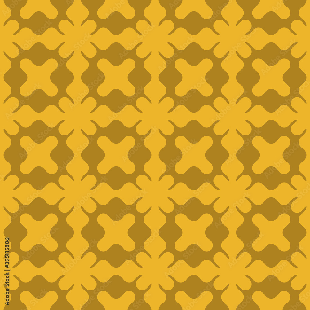 Vector seamless pattern, floral ornamental background, repeat geometric tiles, curved shapes. Abstract ornament texture. Stylish yellow colored design for decor, fabric, cover, textile, wallpaper Vector seamless pattern, floral ornamental background, repeat geometric tiles, curved shapes. Abstract ornament texture. Stylish yellow colored design for decor, fabric, cover, textile, wallpaper